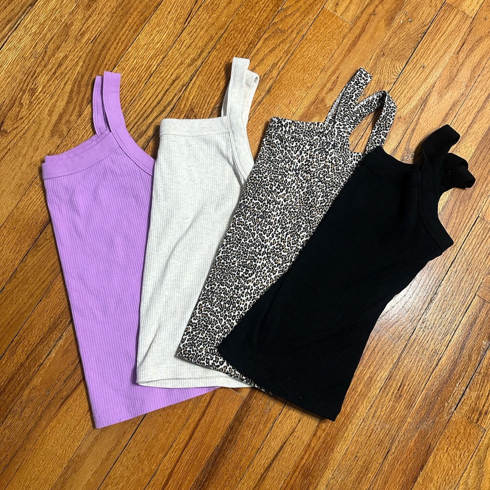 American Eagle Outfitters Women's Tank Tops - Lavender, White, Leopard, Black